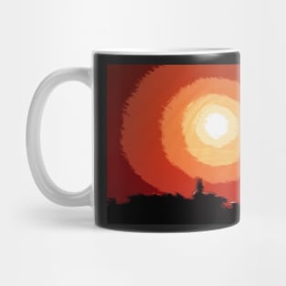 Fiery sunset in the city Mug